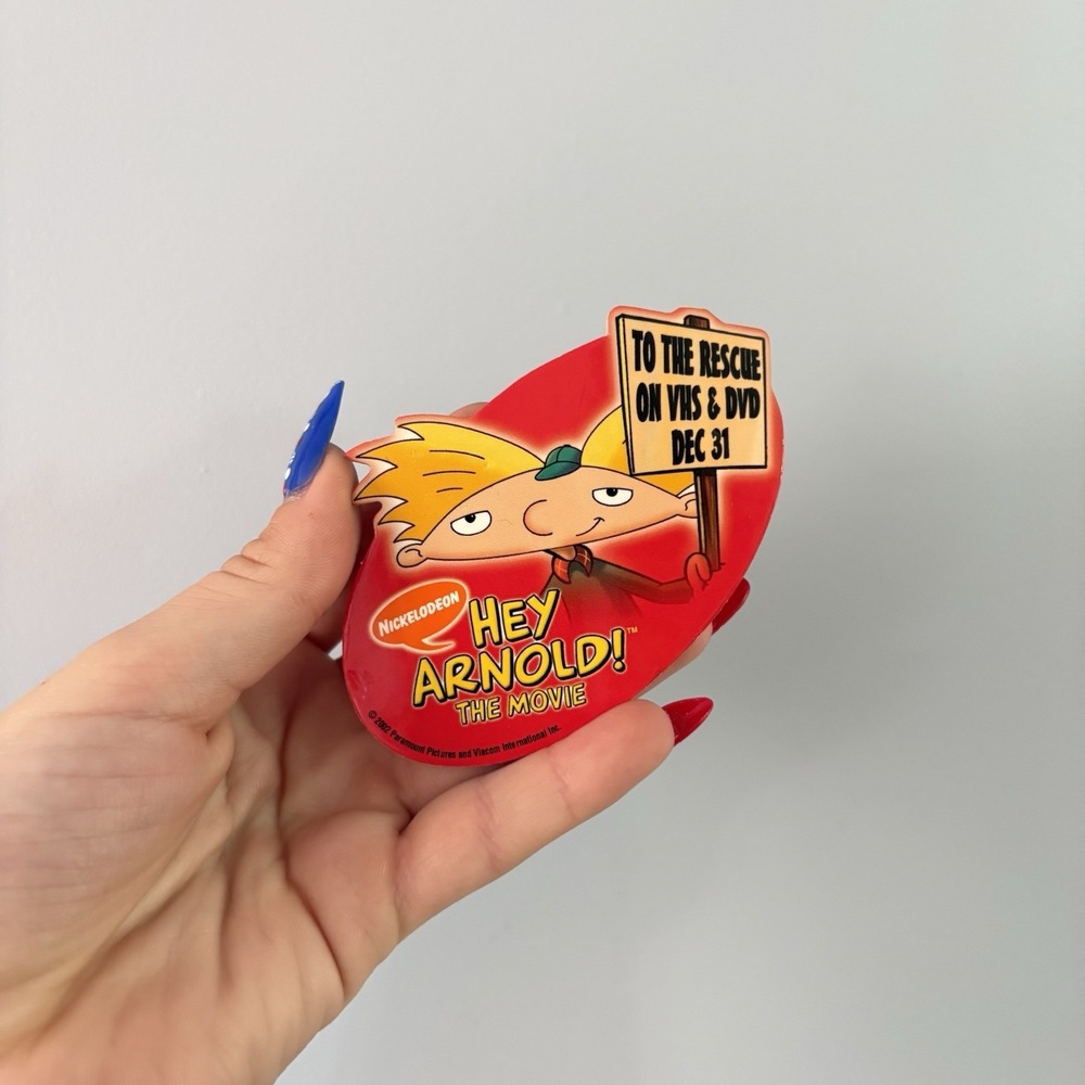 Vintage Y2K 2002 Nickelodeon Hey Arnold! The Movie Pin Badge Button Red